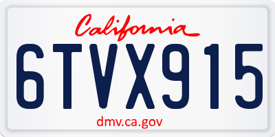 CA license plate 6TVX915