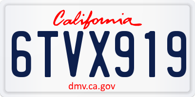 CA license plate 6TVX919