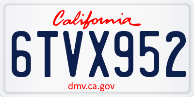 CA license plate 6TVX952