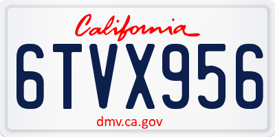 CA license plate 6TVX956