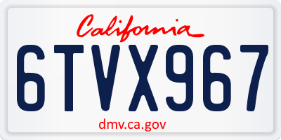 CA license plate 6TVX967
