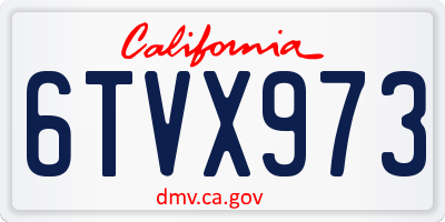 CA license plate 6TVX973