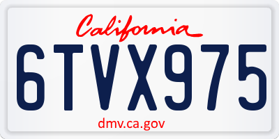 CA license plate 6TVX975