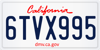 CA license plate 6TVX995