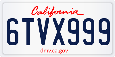 CA license plate 6TVX999