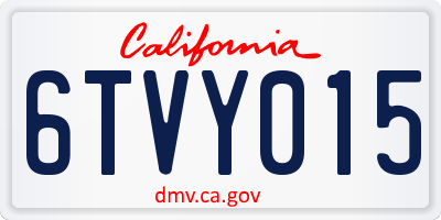 CA license plate 6TVY015