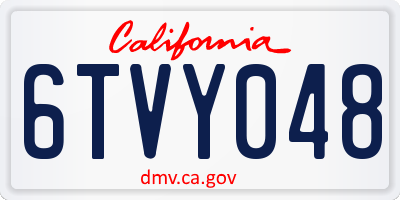 CA license plate 6TVY048