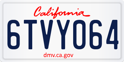 CA license plate 6TVY064