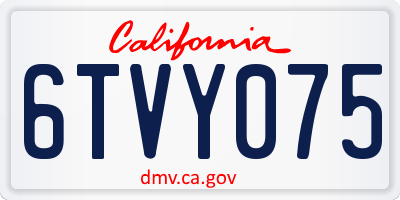 CA license plate 6TVY075