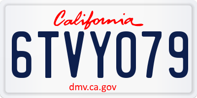 CA license plate 6TVY079