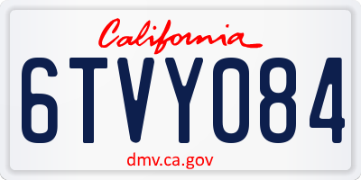 CA license plate 6TVY084