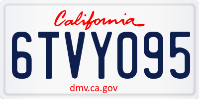 CA license plate 6TVY095