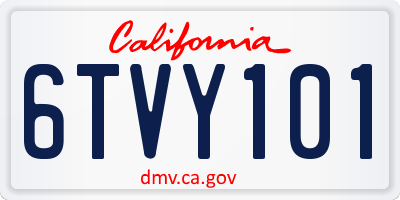 CA license plate 6TVY101