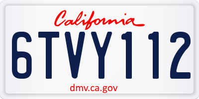 CA license plate 6TVY112