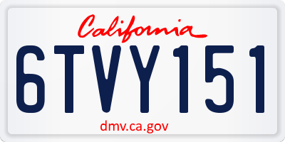 CA license plate 6TVY151