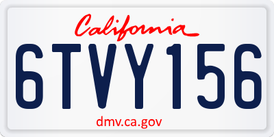 CA license plate 6TVY156