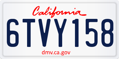CA license plate 6TVY158