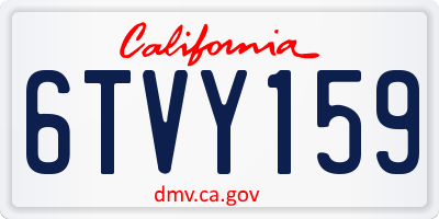 CA license plate 6TVY159