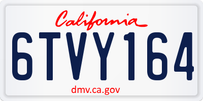 CA license plate 6TVY164