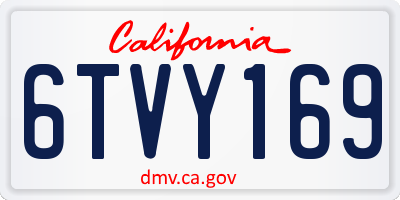 CA license plate 6TVY169