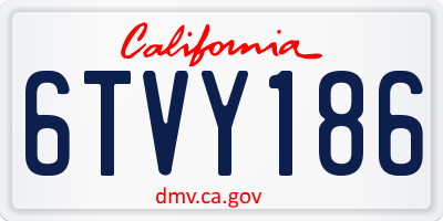 CA license plate 6TVY186