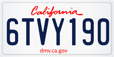 CA license plate 6TVY190