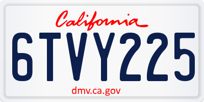 CA license plate 6TVY225