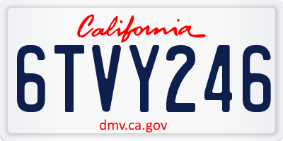 CA license plate 6TVY246