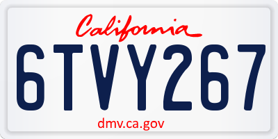 CA license plate 6TVY267