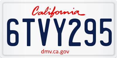 CA license plate 6TVY295
