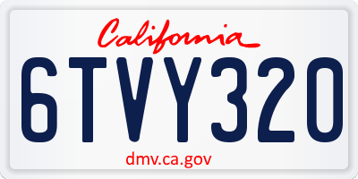 CA license plate 6TVY320