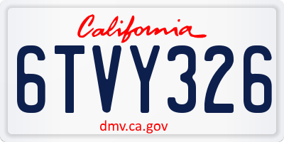 CA license plate 6TVY326