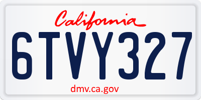 CA license plate 6TVY327