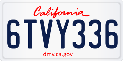CA license plate 6TVY336