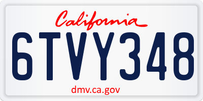 CA license plate 6TVY348