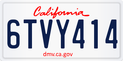 CA license plate 6TVY414