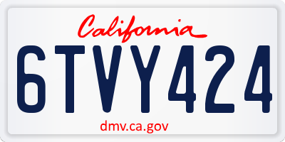 CA license plate 6TVY424