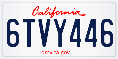 CA license plate 6TVY446