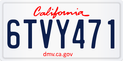 CA license plate 6TVY471