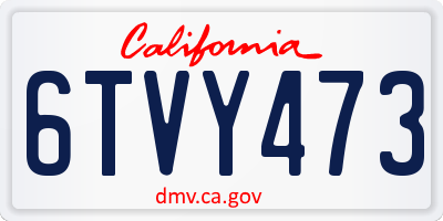 CA license plate 6TVY473