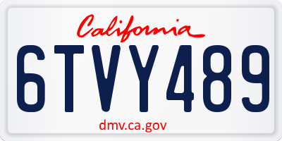 CA license plate 6TVY489