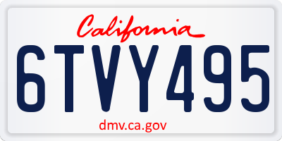 CA license plate 6TVY495