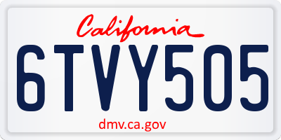 CA license plate 6TVY505