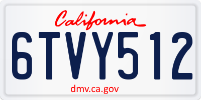 CA license plate 6TVY512