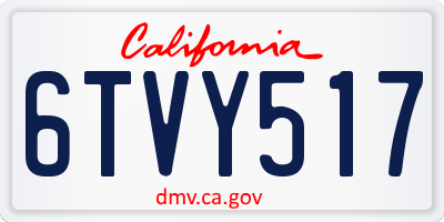 CA license plate 6TVY517