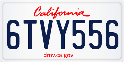 CA license plate 6TVY556