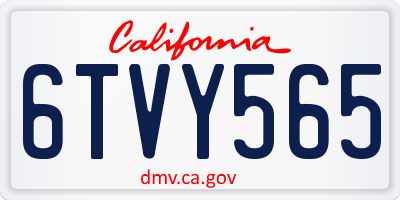 CA license plate 6TVY565