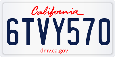 CA license plate 6TVY570