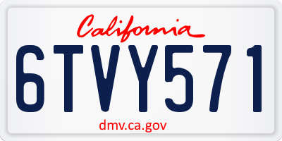 CA license plate 6TVY571