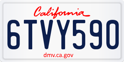 CA license plate 6TVY590